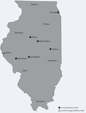 Map of Illinois 1854-1858